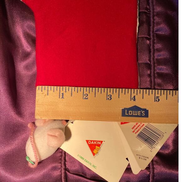 Tail Waggers Kitty Cat Stocking w Mouse Small Pet Christmas Dakin Vintage NEW - Picture 8 of 10